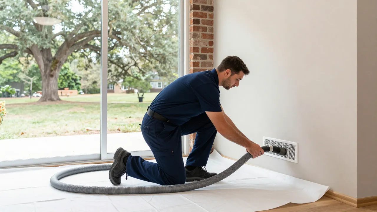 Return-air duct cleaning on a brick rancher in District Heights, MD — Eagle Air Duct Cleaning